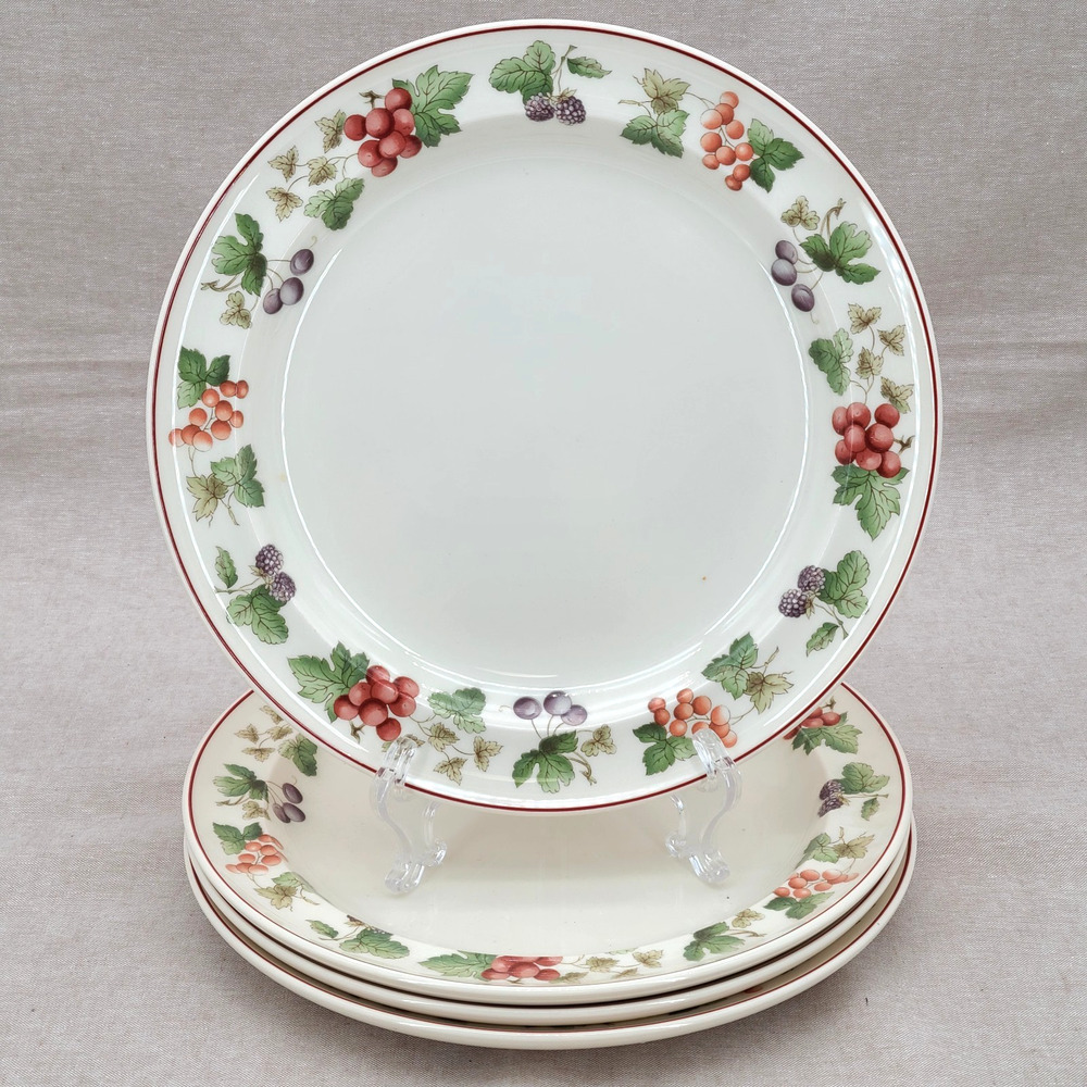 Wedgwood Provence Queen's Ware 10.5" Dinner Plates Set of 4 England Discontinued
